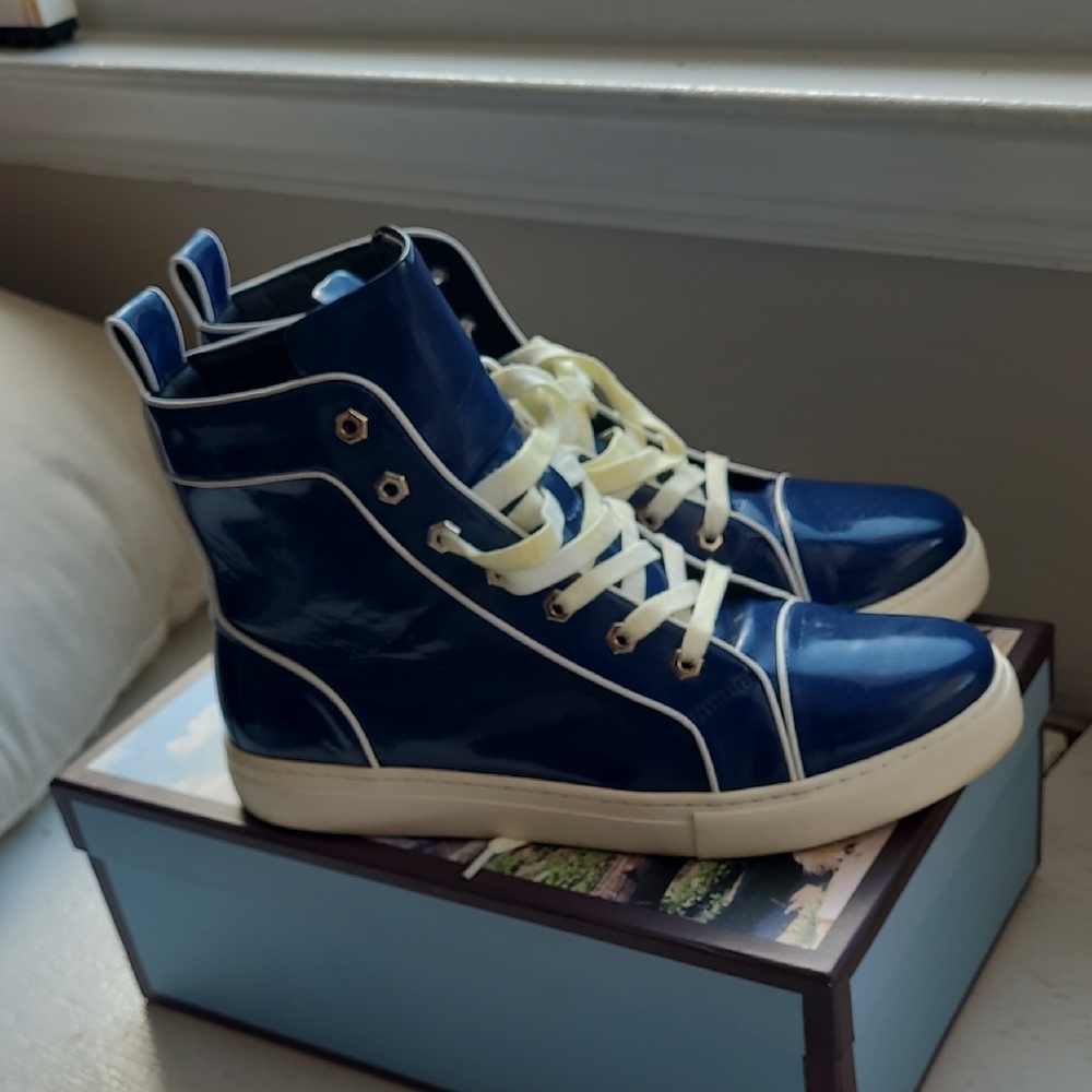 FI-2416 Patent Leather Lace up High top Sneaker Encore by Fiesso